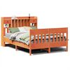 vidaXL Massivholzbett ohne Matratze Wachsbraun 160x200 Kiefernholz