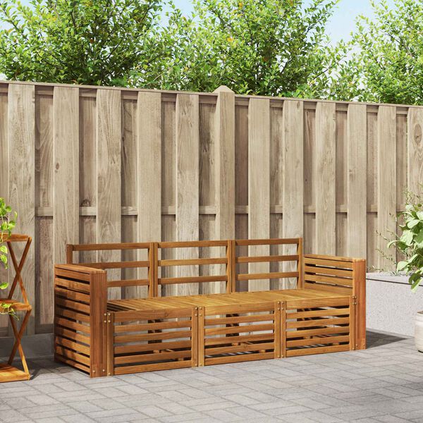 vidaXL Sofagarnituren 3 pcs Natur Massivholz Akazie