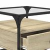 vidaXL Couchtisch mit Glasplatte Sonoma-Eiche 50x50x45 cm Stahl