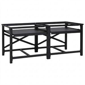 vidaXL Waschmaschinen-Podest 2 Stk. Schwarz 120 x 56 x 52 cm Stahl