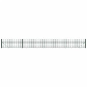 vidaXL Maschendrahtzaun mit Bodenflansch Gr&uuml;n 1x10 m