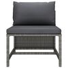 vidaXL 4-tlg. Garten-Lounge-Set mit Kissen Poly Rattan Grau