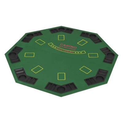 vidaXL 8-Spieler Poker Tischauflage Faltbar 4-fach Achteckig Grün