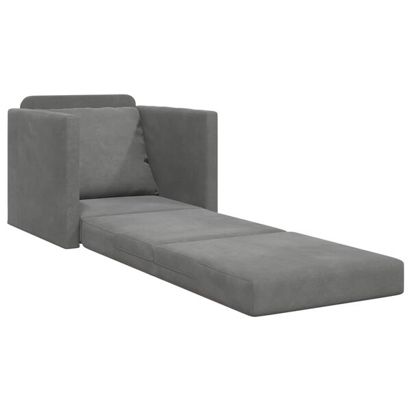 vidaXL Schlafsofa 60cm Dunkelgrau Samt
