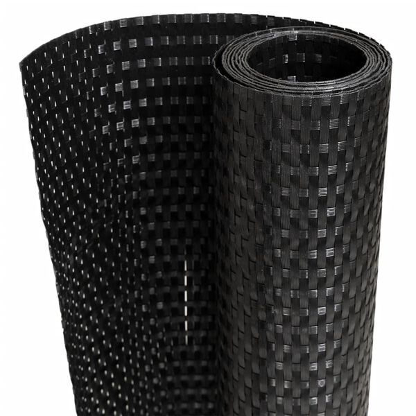 vidaXL Balkon-Sichtschutz Schwarz 400x90 cm Poly Rattan