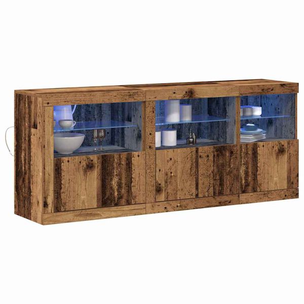 vidaXL LED-Sideboard Altholz 162 x 37 x 67 cm Holzwerkstoff