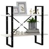 vidaXL Bücherregal 2 Böden Weiß 80x30x70 cm Massivholz Kiefer