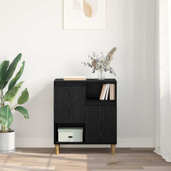 vidaXL Sideboard Schwarz Eichen-Optik 35 x 60 x 70 cm Holzwerkstoff