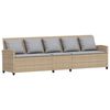 vidaXL Gartensofa mit Kissen Beige Poly Rattan