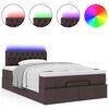 vidaXL Ottoman-Bett mit Matratze & LEDs Dunkelbraun 120x190 cm Stoff