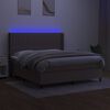 vidaXL Boxspringbett mit Matratze & LED Taupe 180x200 cm Stoff