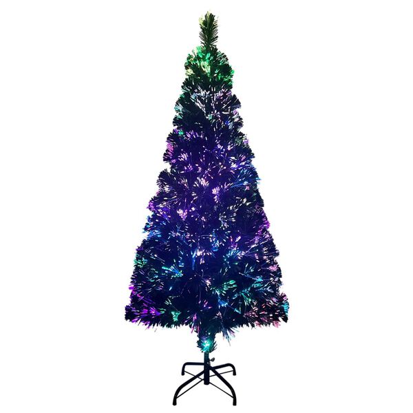 vidaXL Künstlicher Weihnachtsbaum mit Ständer Grün 210 cm Glasfaser