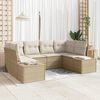 vidaXL Gartensofa-set mit Kissen 6 pcs Beige Poly-Rattan