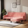 vidaXL Schlafsofa 2-Sitzer mit Hocker Rosa Samt