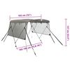vidaXL 3-Bow Bimini-Top mit Mesh-Seitenteilen 183x(185-198)x137 cm