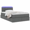vidaXL Bett mit Stauraum und LED Dunkelgrau 120 x 190 cm Polyester