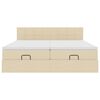 vidaXL Ottoman-Bett mit Matratzen & LEDs Creme 160x200 cm Stoff