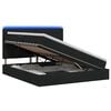 vidaXL LED-Speicherbett mit Matratze Schwarz 160 x 200 cm Stoff