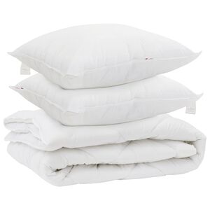 vidaXL Ganzjahresbettdecke mit Kissen 3 pcs Wei&szlig; Mikrofaser