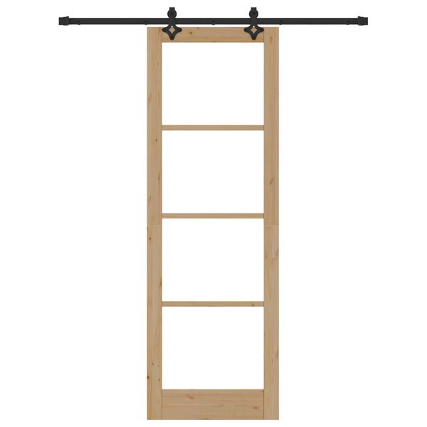 vidaXL Schiebet&uuml;r ORKDAL Nat&uuml;rlich und Schwarz 78 x 232 cm