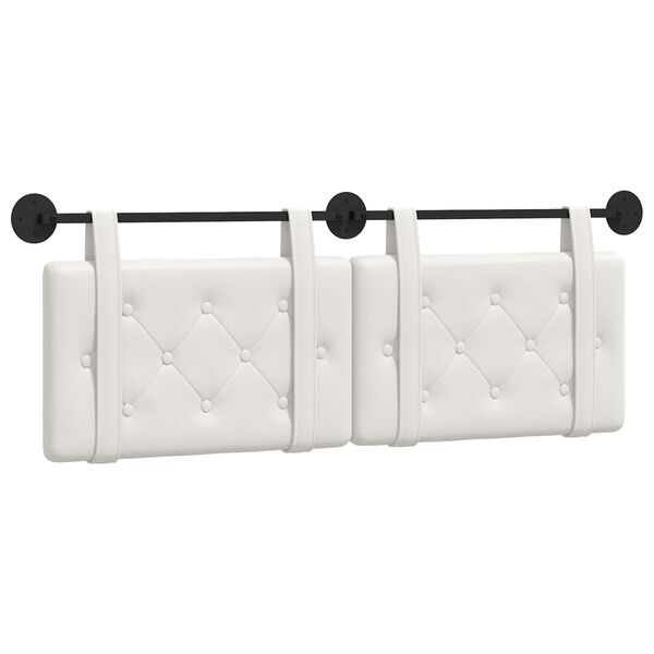 vidaXL H&auml;ngevorderseite Wandmontiert Wei&szlig; 130 x 55 x 5 cm Kunstleder