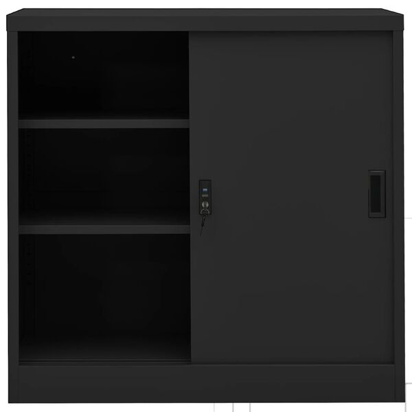 vidaXL B&uuml;roschrank mit Schiebet&uuml;r Anthrazit 90x40x90 cm Stahl