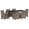 vidaXL Garten Essgruppe 7 pcs Grau Poly-Rattan