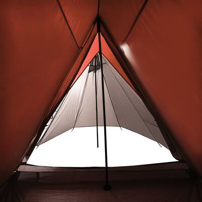 vidaXL Campingzelt 3 Personen Grau und Orange Wasserfest