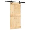vidaXL Schiebet&uuml;r Nat&uuml;rlich und Schwarz 95 x 210 cm Massivkiefer