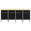 vidaXL Werkbank mit Schubladen 4 pcs Schwarz und Grau 200 x 55 x 85 cm