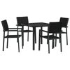 vidaXL Garten Essgruppe 5 pcs Schwarz Pulverbeschichteter Stahl
