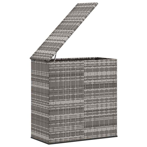 vidaXL Garten-Kissenbox PE Rattan 100x49x103,5 cm Grau