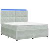vidaXL LED Boxspringbett mit Matratze Hellgrau 160 x 200 cm Samt