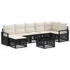 vidaXL Gartensofa-set 8 Stk. Schwarz Poly-Rattan