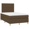 vidaXL Boxspringbett mit Matratze & LED Dunkelbraun 120x200 cm Stoff