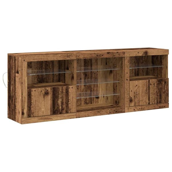 vidaXL LED-Sideboard Altholz 181,5 x 37 x 67 cm Holzwerkstoff