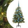 vidaXL K&uuml;nstlicher klappbarer Weihnachtsbaum mit Tannenzapfen 120 cm