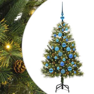 vidaXL K&uuml;nstlicher klappbarer Weihnachtsbaum mit Tannenzapfen 120 cm