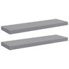 vidaXL Schweberegale 2 Stk. Grau 80x23,5x3,8 cm MDF