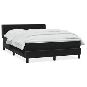 vidaXL Boxspringbett mit Matratze Schwarz 160x210 cm Samt