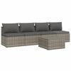 vidaXL 5-tlg. Garten-Lounge-Set mit Kissen Grau Poly Rattan