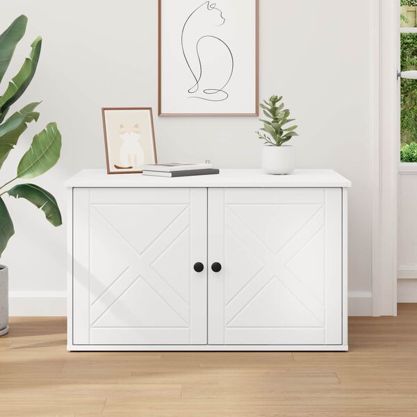 vidaXL Katzenhaus Wei&szlig; 85 x 55 x 50,5 cm Holzwerkstoff