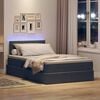 vidaXL Bett mit Stauraum und LED mit LED Dunkelgrau 120 x 190 cm Samt