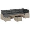 vidaXL Sofa Set mit Kissen mit Speicher Hellgrau Poly-Rattan