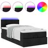 vidaXL Ottoman-Bett mit Matratze & LEDs Schwarz 90x200 cm Stoff