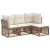 vidaXL Gartensofa-set 4 pcs Beige Poly-Rattan