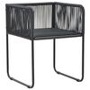 vidaXL 7-tlg. Garten-Essgruppe PVC Rattan Schwarz