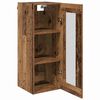vidaXL Wandschrank Altholz 34,5 x 34 x 90 cm Engineered Wood und Glas