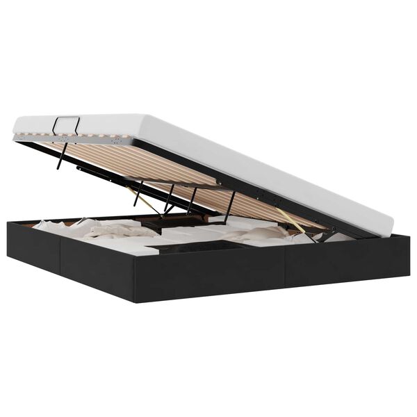 vidaXL Aufbewahrungsbett mit Matratze Schwarz 180 x 200 cm Samt