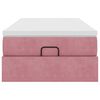 vidaXL Ottoman-Bett mit Matratze Rosa 100x200 cm Samt